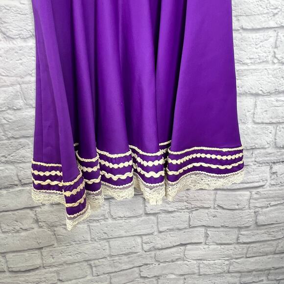 Vintage Kate Schorer Square Dance Full Circle Dress Purple Western Rockabilly S - Picture 4 of 8